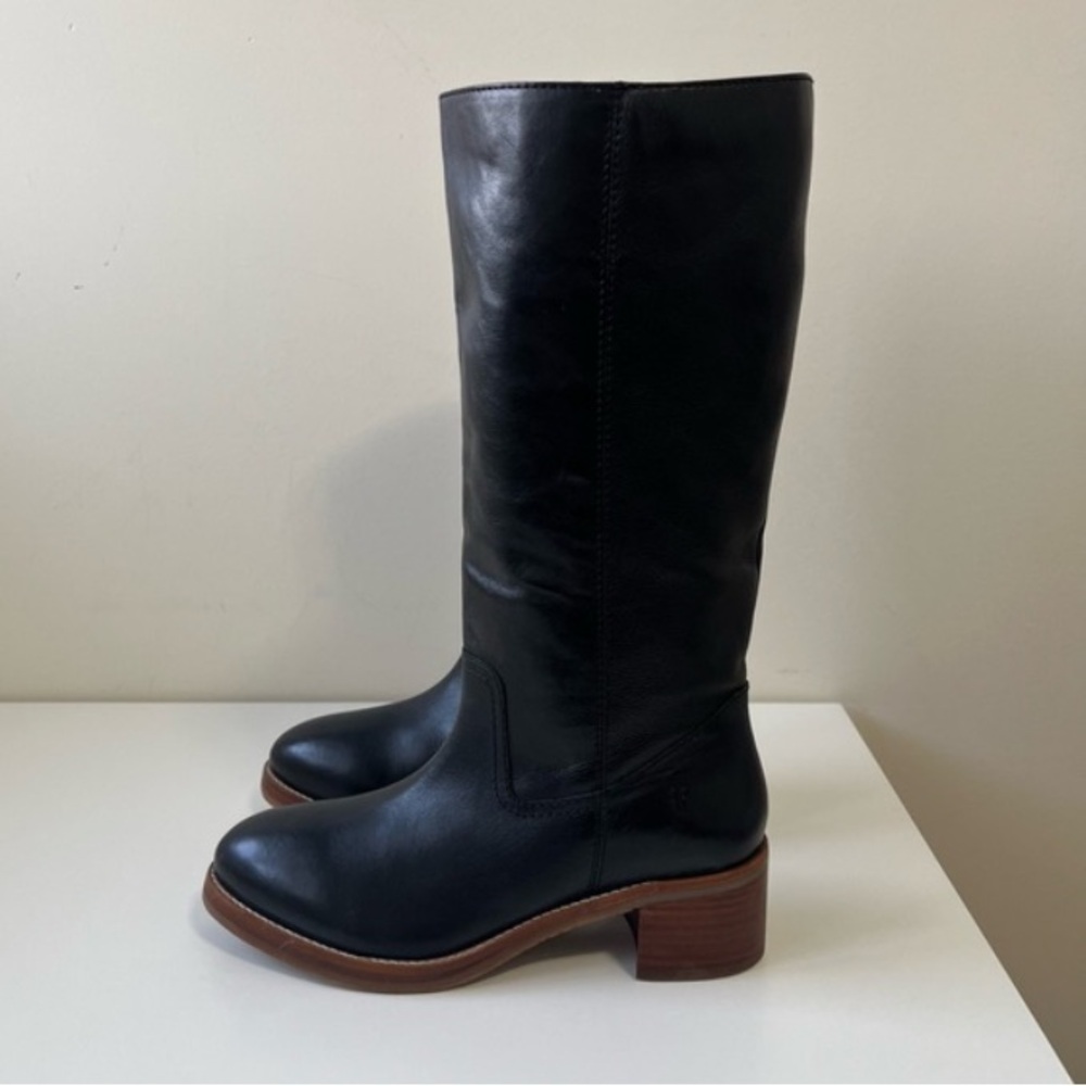 Frye Camryn Tall pull on boots black leather aize US 9M - Picture 3 of 15
